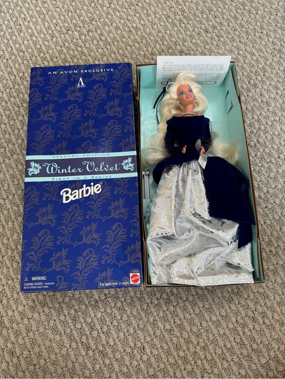 NWT Vintage Barbie | Winter Velvet Avon Special Edition Barbie 1995 in Box